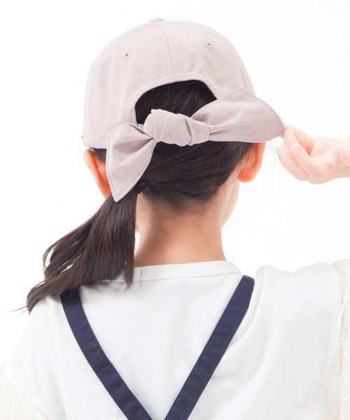 GIRBLISH（ガーブリッシュ）の「GIRBLISH（ガーブリッシュ）キッズ 後ろリボンキャップ  コットン/サテン  B-MUSUBI CAP（キャップ・キッズ・ブラック/ベージュ/ネイビー/カーキ/ピンク/ホワイト/ブラック系その他/ライトグレー/ブルー系その他/チャコールグレー/ベージュ系その他/インディゴブルー・FREE）」の13枚目の写真