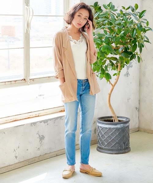 KOBE LETTUCE(コウベレタス)の「胸元レースノースリニットトップス(タンクトップ・レディース・ブラック/ベージュ/オフホワイト/ピンク/モカ・FREE)」の16枚目の写真