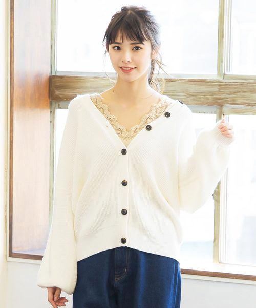 KOBE LETTUCE(コウベレタス)の「胸元レースノースリニットトップス(タンクトップ・レディース・ブラック/ベージュ/オフホワイト/ピンク/モカ・FREE)」の18枚目の写真