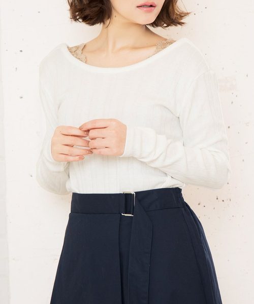 KOBE LETTUCE(コウベレタス)の「胸元レースノースリニットトップス(タンクトップ・レディース・ブラック/ベージュ/オフホワイト/ピンク/モカ・FREE)」の20枚目の写真