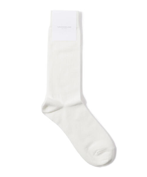 TOMORROWLAND （トゥモローランド）の「TOMORROWLAND コットン ソリッドソックス（ソックス/靴下・メンズ・ホワイト/チャコールグレー/パープル/カーキ/ブルー/ダークブルー/ピンク/グリーン/ライトグリーン/キャメル/シャーベット/イエロー/ライトブルー/ライトピンク/ベージュ/ライトイエロー/ダークグリーン/グレー/ブラック/オレンジ・FREE）」の2枚目の写真