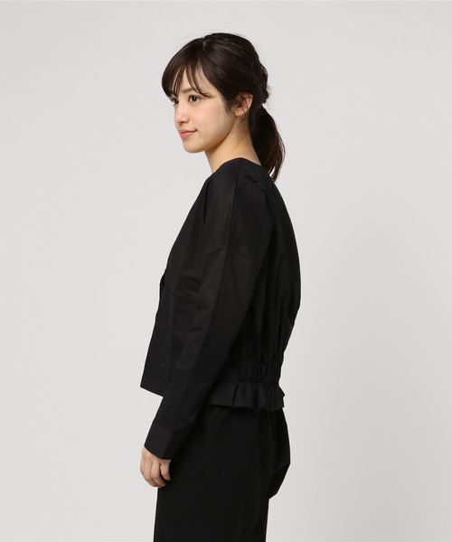 Culture Medium（カルチャーミディアム）の「綿ツイルバックギャザーシャツ（シャツ/ブラウス・レディース・ブラック/カーキ/ネイビー・FREE）」の4枚目の写真