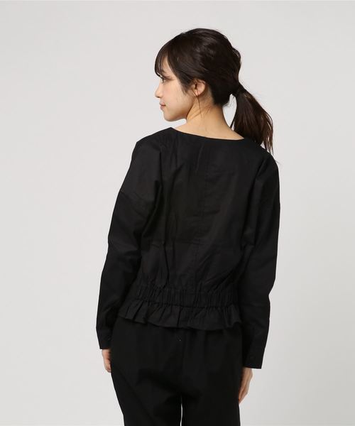 Culture Medium（カルチャーミディアム）の「綿ツイルバックギャザーシャツ（シャツ/ブラウス・レディース・ブラック/カーキ/ネイビー・FREE）」の5枚目の写真