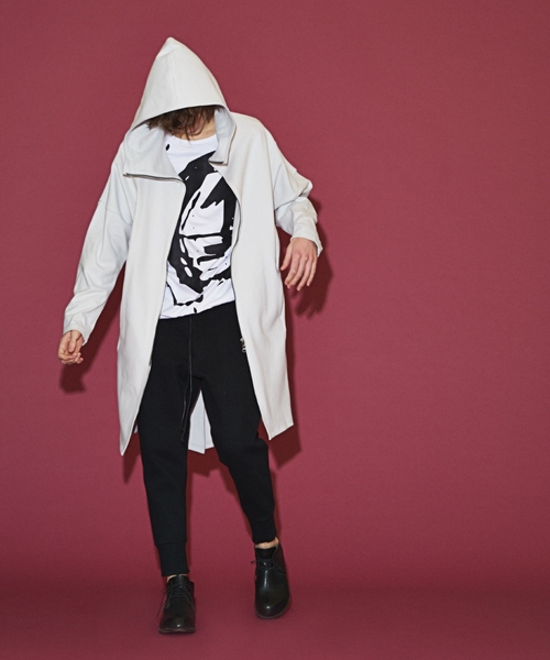 OURET(オーレット)の「ヘビースムーススエード ZIPフードロングコート(モッズコート)」|ホワイト系その他