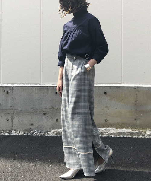 &g'aime（アンジェム）の「【&g'aime】ボリュームスリーブコットンブラウス（旧品番）（シャツ/ブラウス・レディース・ホワイト/ネイビー/アクア・FREE）」の8枚目の写真