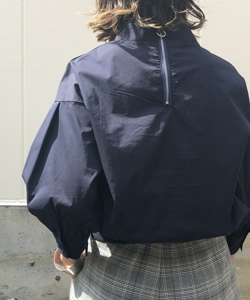 &g'aime（アンジェム）の「【&g'aime】ボリュームスリーブコットンブラウス（旧品番）（シャツ/ブラウス・レディース・ホワイト/ネイビー/アクア・FREE）」の11枚目の写真