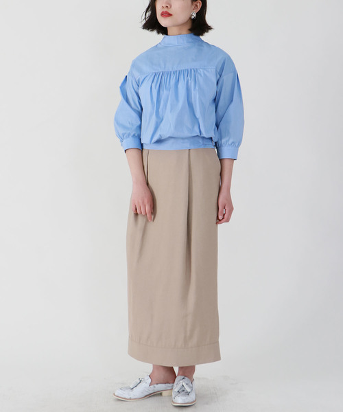 &g'aime（アンジェム）の「【&g'aime】ボリュームスリーブコットンブラウス（旧品番）（シャツ/ブラウス・レディース・ホワイト/ネイビー/アクア・FREE）」の12枚目の写真