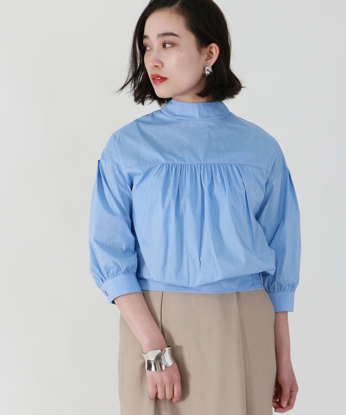 &g'aime（アンジェム）の「【&g'aime】ボリュームスリーブコットンブラウス（旧品番）（シャツ/ブラウス・レディース・ホワイト/ネイビー/アクア・FREE）」の13枚目の写真