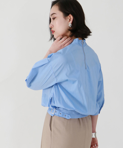 &g'aime（アンジェム）の「【&g'aime】ボリュームスリーブコットンブラウス（旧品番）（シャツ/ブラウス・レディース・ホワイト/ネイビー/アクア・FREE）」の14枚目の写真