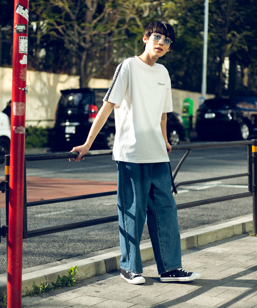 Kappa（カッパ）の「∴WEGO/Kappa別注テープロゴTシャツ（Tシャツ/カットソー・メンズ・ホワイト/パープル/ブラック・MEDIUM/LARGE）」の15枚目の写真