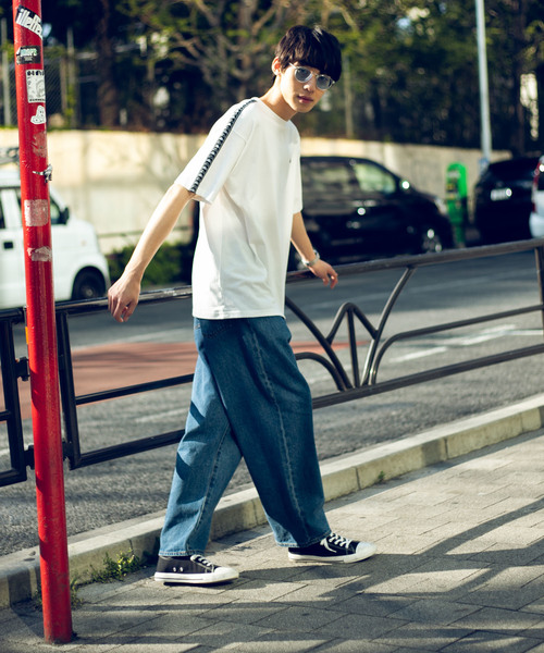 Kappa（カッパ）の「∴WEGO/Kappa別注テープロゴTシャツ（Tシャツ/カットソー・メンズ・ホワイト/パープル/ブラック・MEDIUM/LARGE）」の17枚目の写真