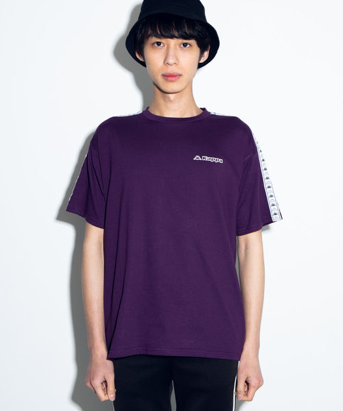 Kappa（カッパ）の「∴WEGO/Kappa別注テープロゴTシャツ（Tシャツ/カットソー・メンズ・ホワイト/パープル/ブラック・MEDIUM/LARGE）」の14枚目の写真