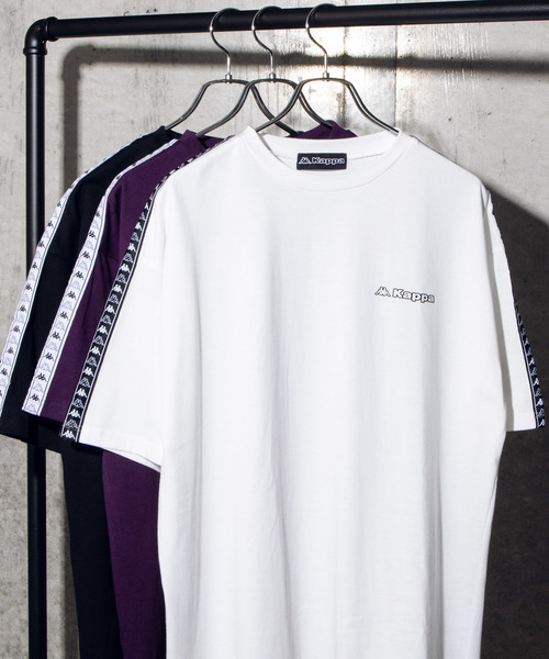 Kappa（カッパ）の「∴WEGO/Kappa別注テープロゴTシャツ（Tシャツ/カットソー・メンズ・ホワイト/パープル/ブラック・MEDIUM/LARGE）」の7枚目の写真