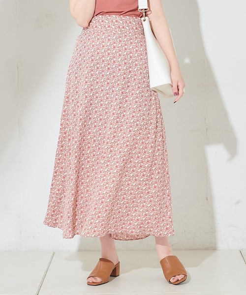 natural couture(ナチュラルクチュール)の「ハイウエスト花柄フレアスカート(スカート・レディース・ブラック/ベージュ/ピンク/アイボリー・FREE)」の2枚目の写真