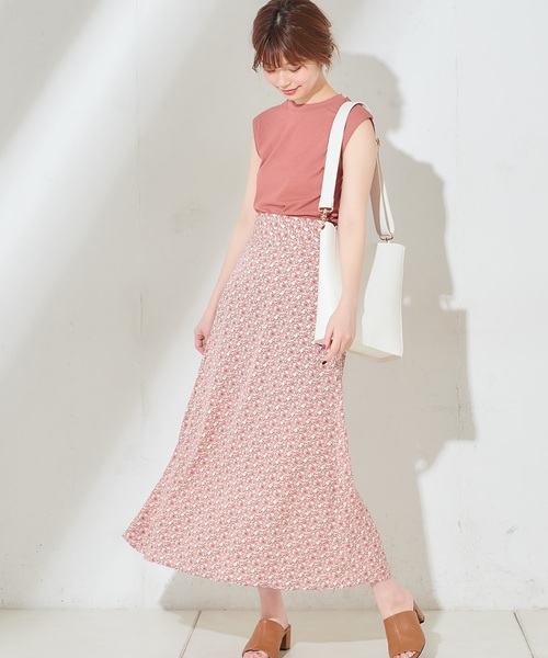 natural couture(ナチュラルクチュール)の「ハイウエスト花柄フレアスカート(スカート・レディース・ブラック/ベージュ/ピンク/アイボリー・FREE)」の22枚目の写真