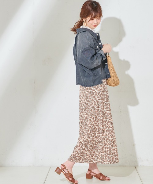 natural couture(ナチュラルクチュール)の「ハイウエスト花柄フレアスカート(スカート・レディース・ブラック/ベージュ/ピンク/アイボリー・FREE)」の12枚目の写真