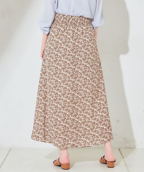 natural couture(ナチュラルクチュール)の「ハイウエスト花柄フレアスカート(スカート・レディース・ブラック/ベージュ/ピンク/アイボリー・FREE)」の21枚目の写真