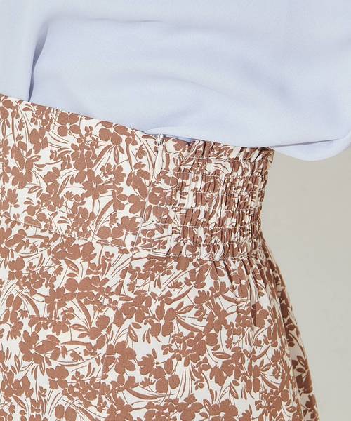 natural couture(ナチュラルクチュール)の「ハイウエスト花柄フレアスカート(スカート・レディース・ブラック/ベージュ/ピンク/アイボリー・FREE)」の10枚目の写真