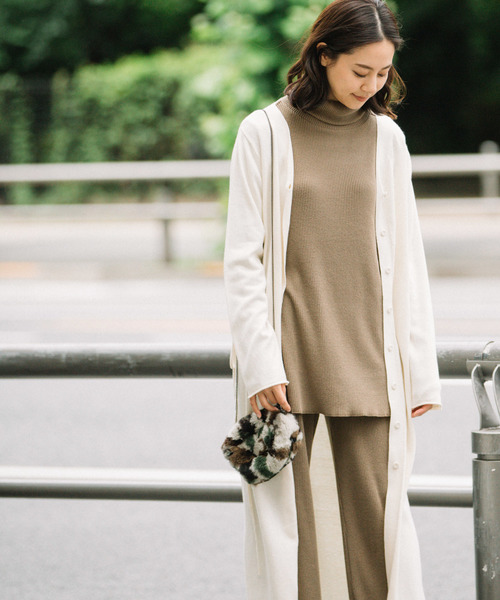 Munich（ミューニック）の「【3way】コットンカシミヤワンピース/ロングカーディガン（ワンピース・レディース・ブラック/レッド/アイボリー/モカ・FREE）」の15枚目の写真