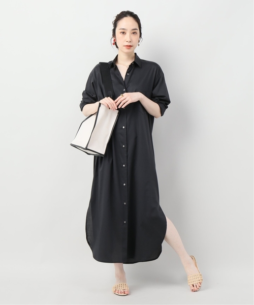 VERMEIL par iena（ヴェルメイユパーイエナ）の「C/リヨセル ロングシャツワンピース◆（ワンピース・レディース・ブラック/アイボリー/ウッド・FREE）」の9枚目の写真