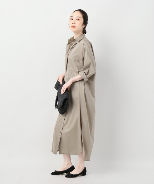 VERMEIL par iena（ヴェルメイユパーイエナ）の「C/リヨセル ロングシャツワンピース◆（ワンピース・レディース・ブラック/アイボリー/ウッド・FREE）」の16枚目の写真