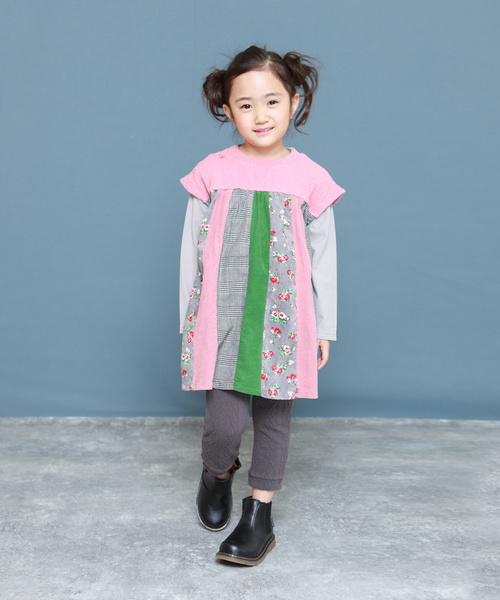 RAGMART（ラグマート）の「パッチワークチュニックワンピース（ワンピース・キッズ・ピンク/グレー/イエロー・80ｃｍ/90cm）」の11枚目の写真