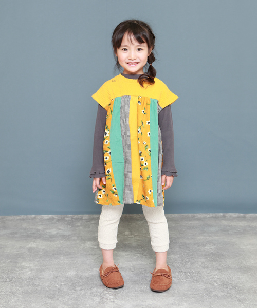 RAGMART（ラグマート）の「パッチワークチュニックワンピース（ワンピース・キッズ・ピンク/グレー/イエロー・80ｃｍ/90cm）」の7枚目の写真