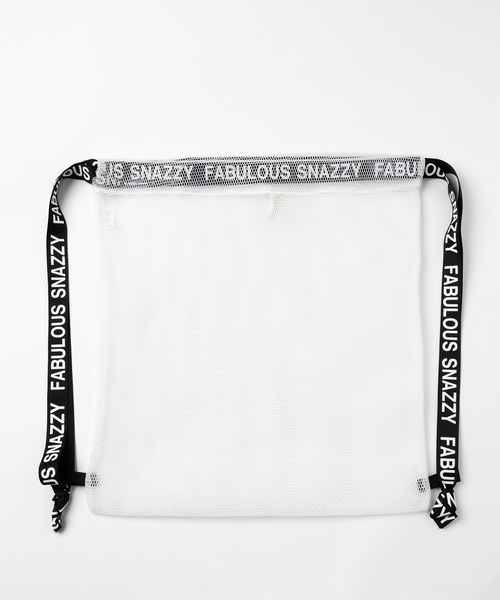 WEGO（ウィゴー）の「WEGO/プチプラメッシュナップザック（バックパック/リュック・レディース・ホワイト/ブラック・FREE）」の7枚目の写真