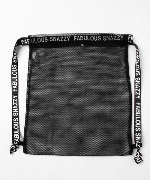 WEGO（ウィゴー）の「WEGO/プチプラメッシュナップザック（バックパック/リュック・レディース・ホワイト/ブラック・FREE）」の4枚目の写真