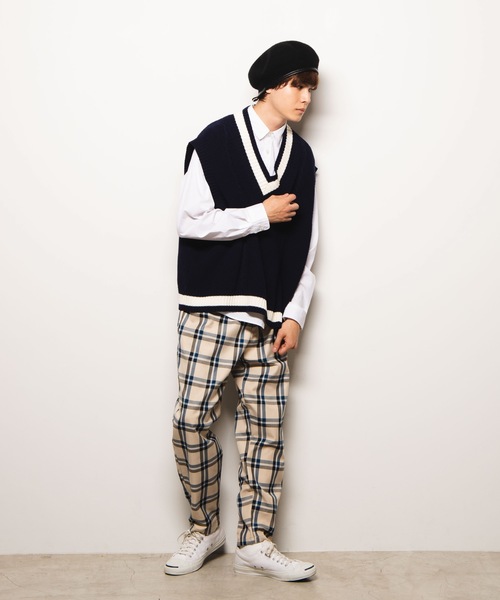 WEGO（ウィゴー）の「WEGO/ベージュチェックペグトップスラックス（スラックス・メンズ・ベージュ系その他2/ベージュ系その他3・MEDIUM/LARGE）」の10枚目の写真