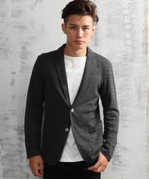 かすれボーダー 鹿の子 テーラードジャケット