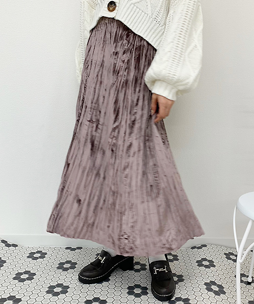 apres jour（アプレジュール）の「ベロアワッシャースカート【ZOZOTOWN限定アイテム】（スカート・レディース・ベージュ/モカ/スモークピンク・フリー）」の3枚目の写真