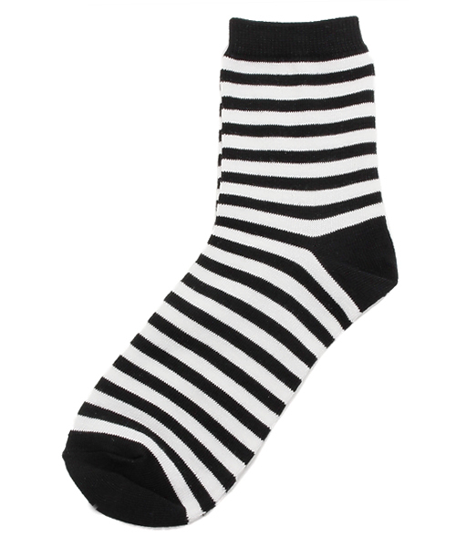 WEGO（ウィゴー）の「WEGO/ボーダーソックス（ソックス/靴下・レディース・ブラック/グレー/キャメル/レッド・FREE）」の2枚目の写真