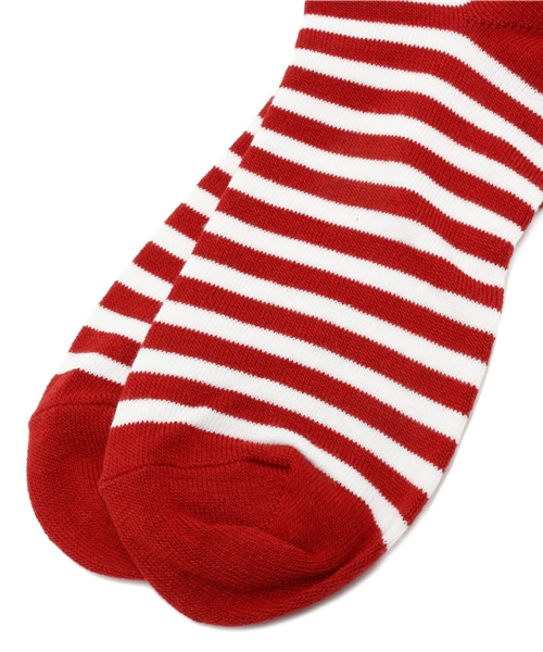 WEGO（ウィゴー）の「WEGO/ボーダーソックス（ソックス/靴下・レディース・ブラック/グレー/キャメル/レッド・FREE）」の6枚目の写真