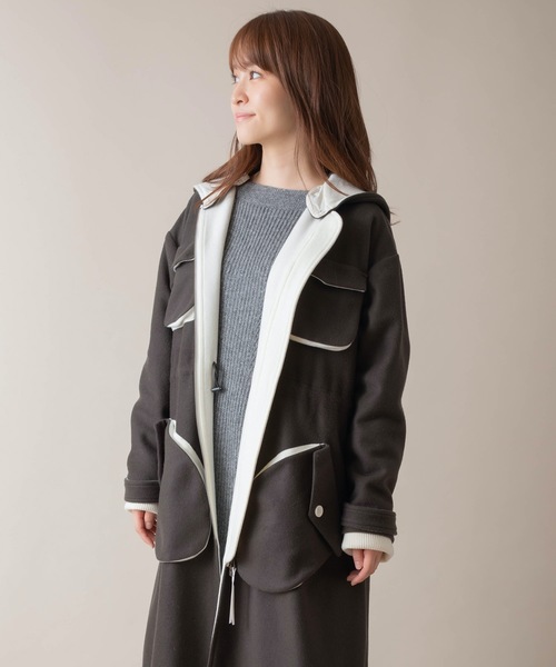 miniyu(ミニュウ)の「La SRIC/ロングモッズコート(モッズコート・レディース・ベージュ/カーキ・38)」の3枚目の写真