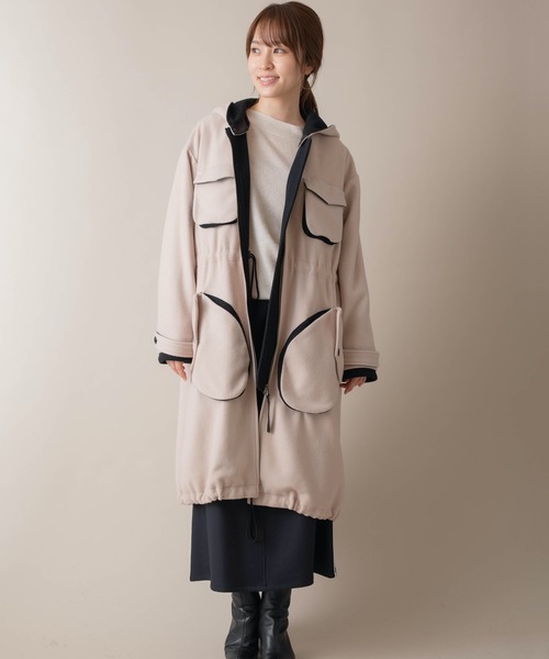 miniyu(ミニュウ)の「La SRIC/ロングモッズコート(モッズコート・レディース・ベージュ/カーキ・38)」の11枚目の写真