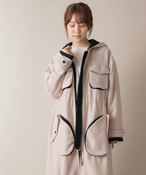 miniyu(ミニュウ)の「La SRIC/ロングモッズコート(モッズコート・レディース・ベージュ/カーキ・38)」の6枚目の写真