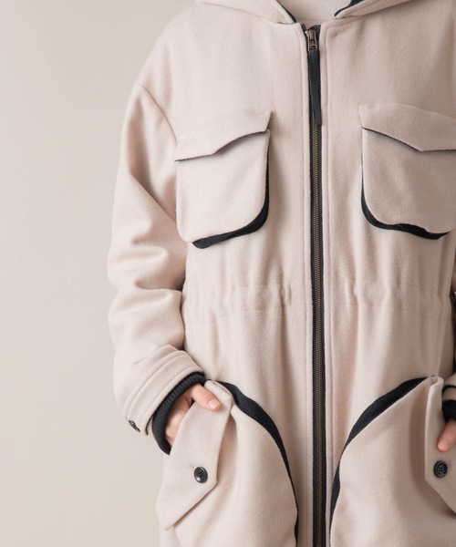 miniyu(ミニュウ)の「La SRIC/ロングモッズコート(モッズコート・レディース・ベージュ/カーキ・38)」の4枚目の写真