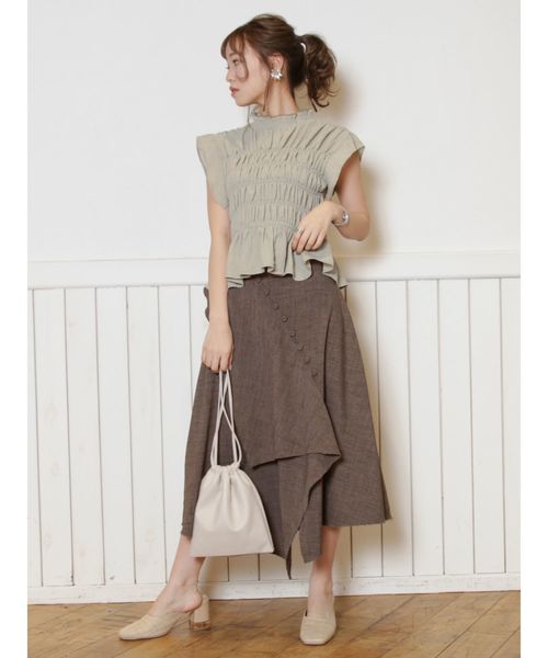 dazzlin（ダズリン）の「ティアーイレギュラーフレアスカート（スカート・レディース・ベージュ/ブラウン/アイボリー・SMALL/MEDIUM）」の4枚目の写真