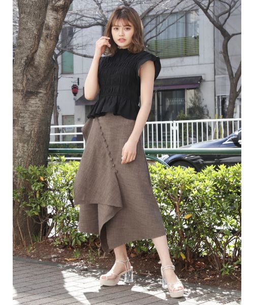 dazzlin（ダズリン）の「ティアーイレギュラーフレアスカート（スカート・レディース・ベージュ/ブラウン/アイボリー・SMALL/MEDIUM）」の11枚目の写真