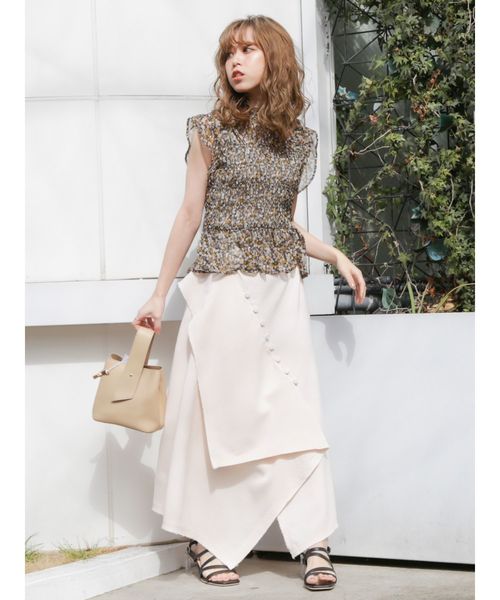 dazzlin（ダズリン）の「ティアーイレギュラーフレアスカート（スカート・レディース・ベージュ/ブラウン/アイボリー・SMALL/MEDIUM）」の15枚目の写真