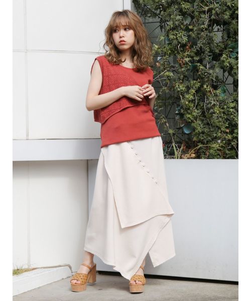 dazzlin（ダズリン）の「ティアーイレギュラーフレアスカート（スカート・レディース・ベージュ/ブラウン/アイボリー・SMALL/MEDIUM）」の17枚目の写真