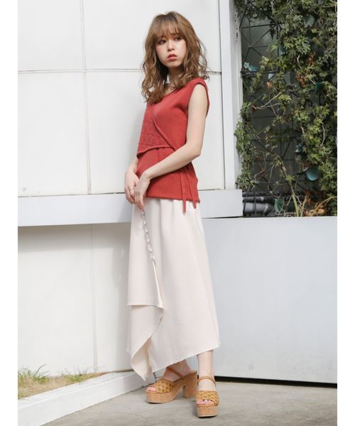 dazzlin（ダズリン）の「ティアーイレギュラーフレアスカート（スカート・レディース・ベージュ/ブラウン/アイボリー・SMALL/MEDIUM）」の18枚目の写真