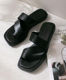 rectangle | スクエアトゥフラットトングサンダル(サンダル)