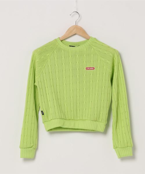 CRANK（クランク）の「『CRANK』ツイステッドニット/ニットソー（ニット/セーター・レディース・ピンク/ライトイエロー/ライトパープル/ブラック・FREE）」の3枚目の写真
