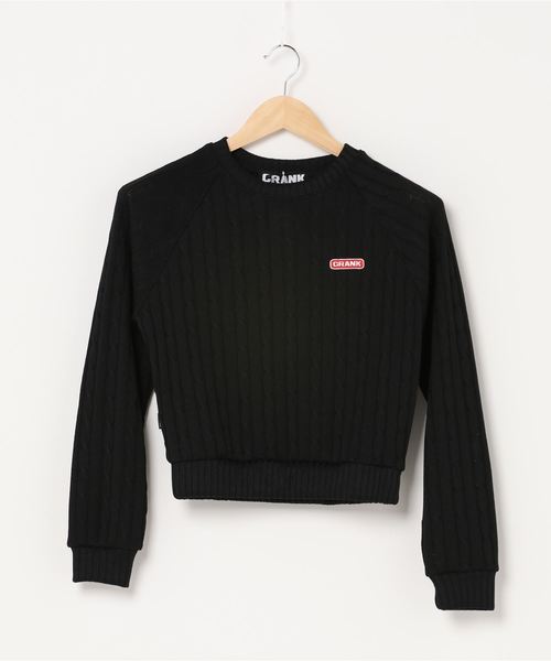 CRANK（クランク）の「『CRANK』ツイステッドニット/ニットソー（ニット/セーター・レディース・ピンク/ライトイエロー/ライトパープル/ブラック・FREE）」の2枚目の写真