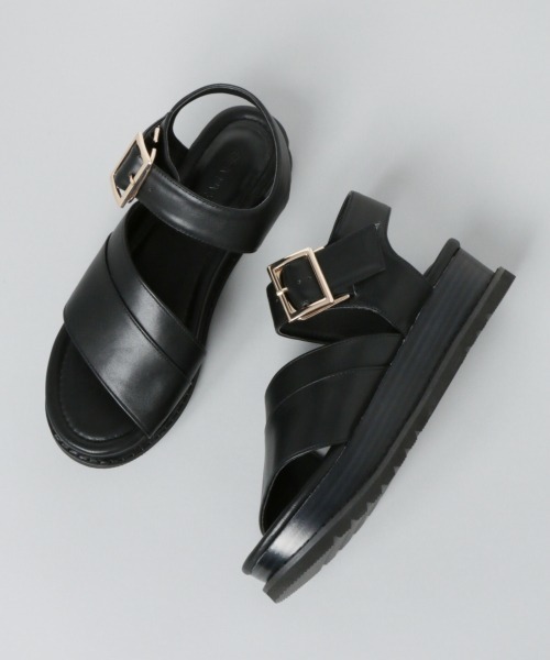 シューズ サンダルスタックアシメベルトサンダル 0057 サンダル Jeanasis ジーナシス のファッション