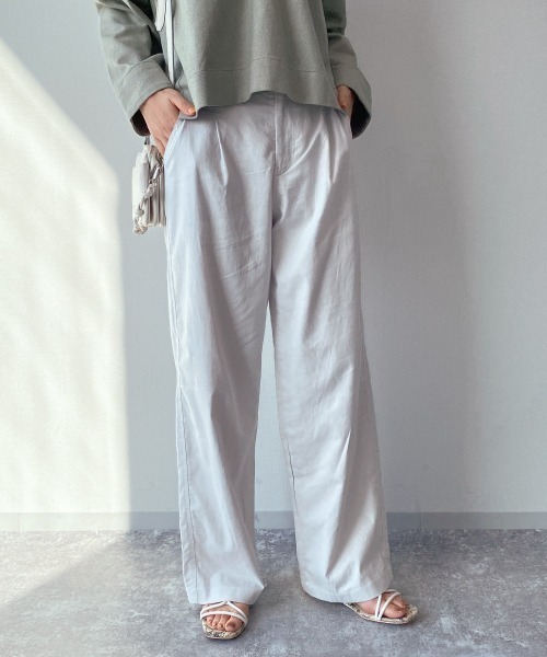 BAYFLOW（ベイフロー）の「リネンレーヨンワイドパンツ（その他パンツ・レディース・オフホワイト/ベージュ/ネイビー・SMALL/MEDIUM/LARGE）」の2枚目の写真