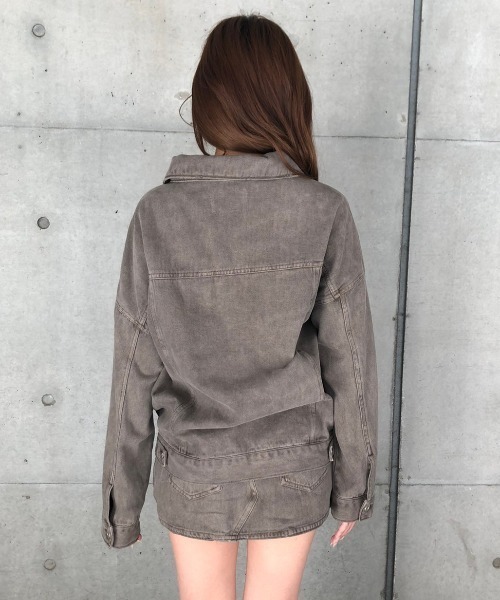 ENVYM（アンビー）の「ヴィンテージライクカラーＪＫ（デニムジャケット・レディース・ブラック/グレー/モカ・FREE）」の16枚目の写真