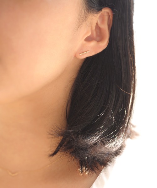 anq.（アンク）の「「anq.」K10・ダイヤモンド バースタッドピアス 